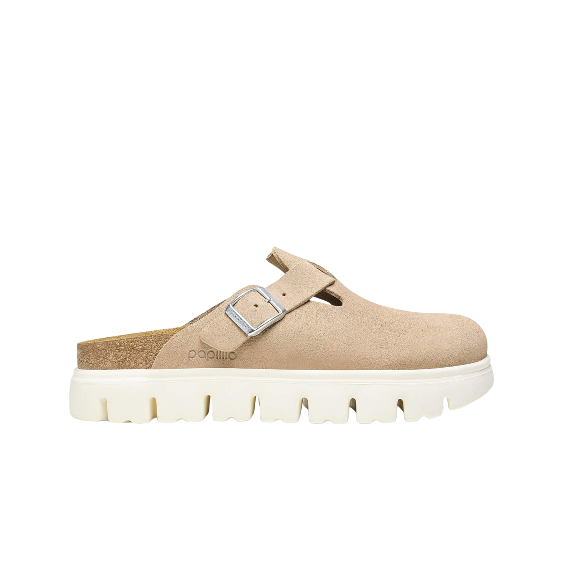 1026176 (W) Birkenstock Boston Papillio Chunky Suede Leather Warm Sand - Narrow