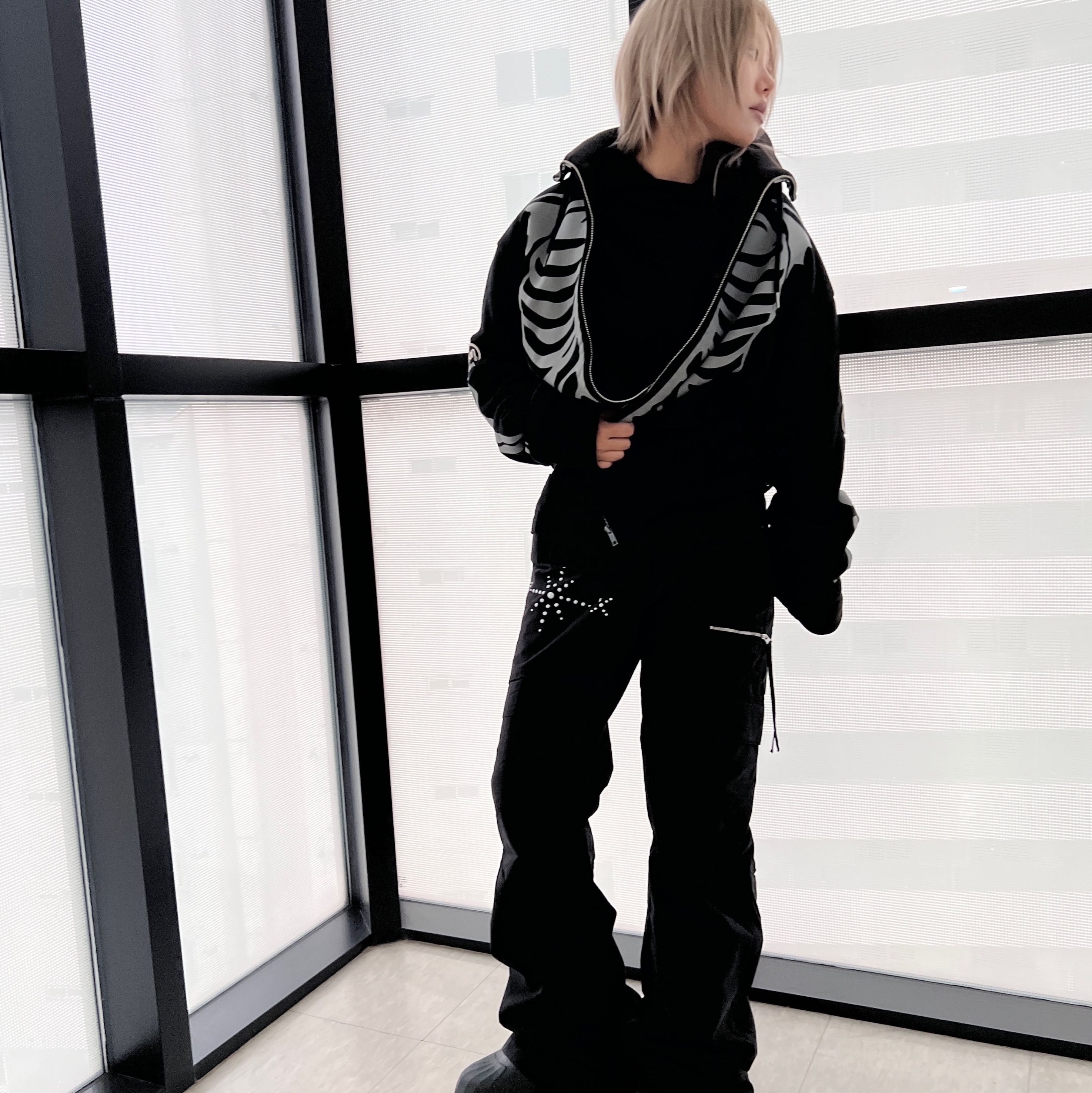 MAINBOOTH Cargo Layered Belt BLACK 착용 스타일 - 3
