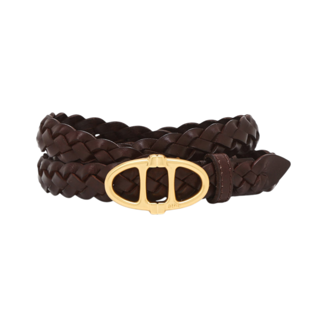 아떼 바네사브루노 액세사리 브라운 위빙 레더 더블에이 벨트 브라운(Athe Vanessabruno Acc Brown Woven Leather Double-A Belt Normal Brown)