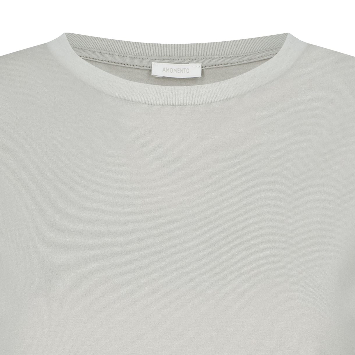 아모멘토 우먼 베이직 티셔츠 그레이 - 26SS(Amomento Women Basic T-Shirt Grey - 26SS) - 3