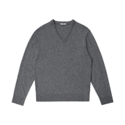 STU Pin Tuck V-Neck Knit In Grey