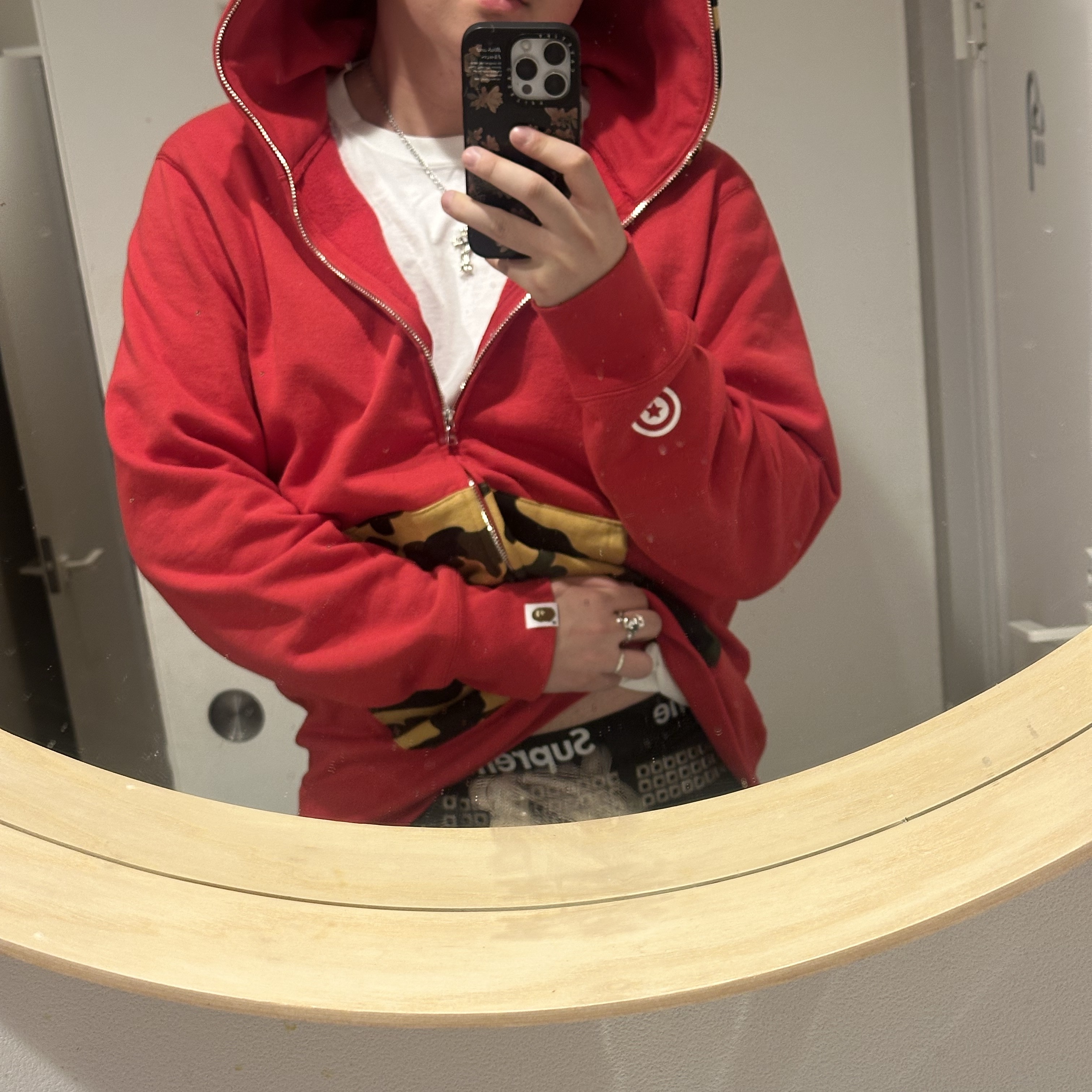 Supreme Hanes Boxer Briefs Black (4 Pack), BAPE Shark Full Zip Hoodie Red 착용 스타일 - 1