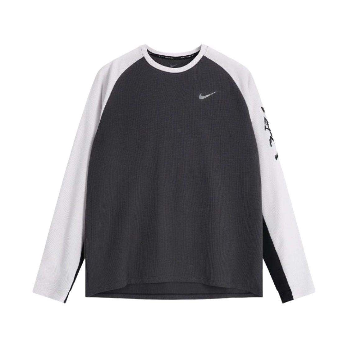 나이키 스트라이드 드라이핏 와플 크루넥 러닝 탑 앤트러사이트 플래티넘 틴트 (IQ3630-060)(Nike Stride Dri-Fit Waffle Crewneck Running Top Anthracite Platinum Tint (IQ3630-060))