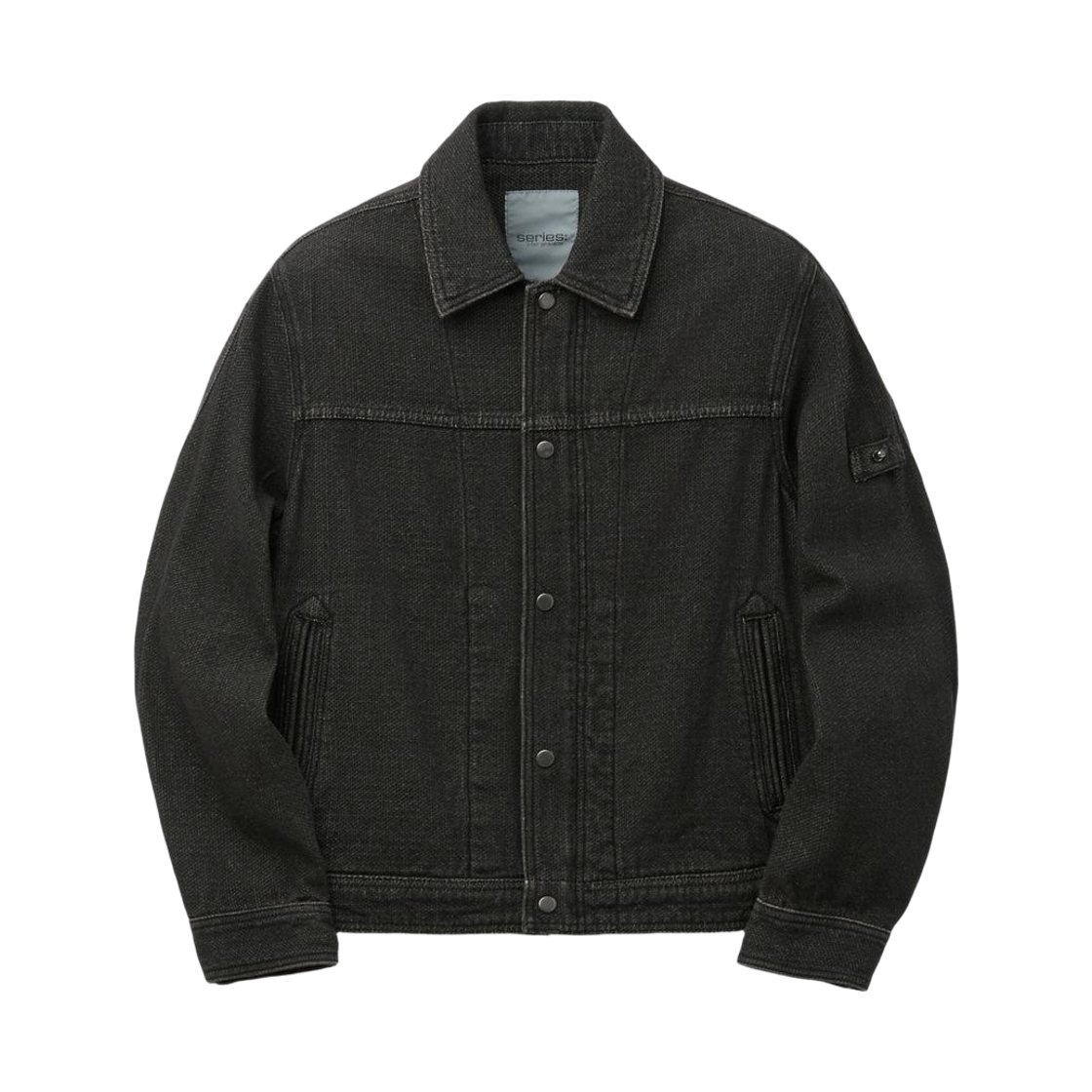 시리즈 셋업 사시코 블랙 집업 블랙(SERIES Set-Up Black Sashiko Zip-Up Black)
