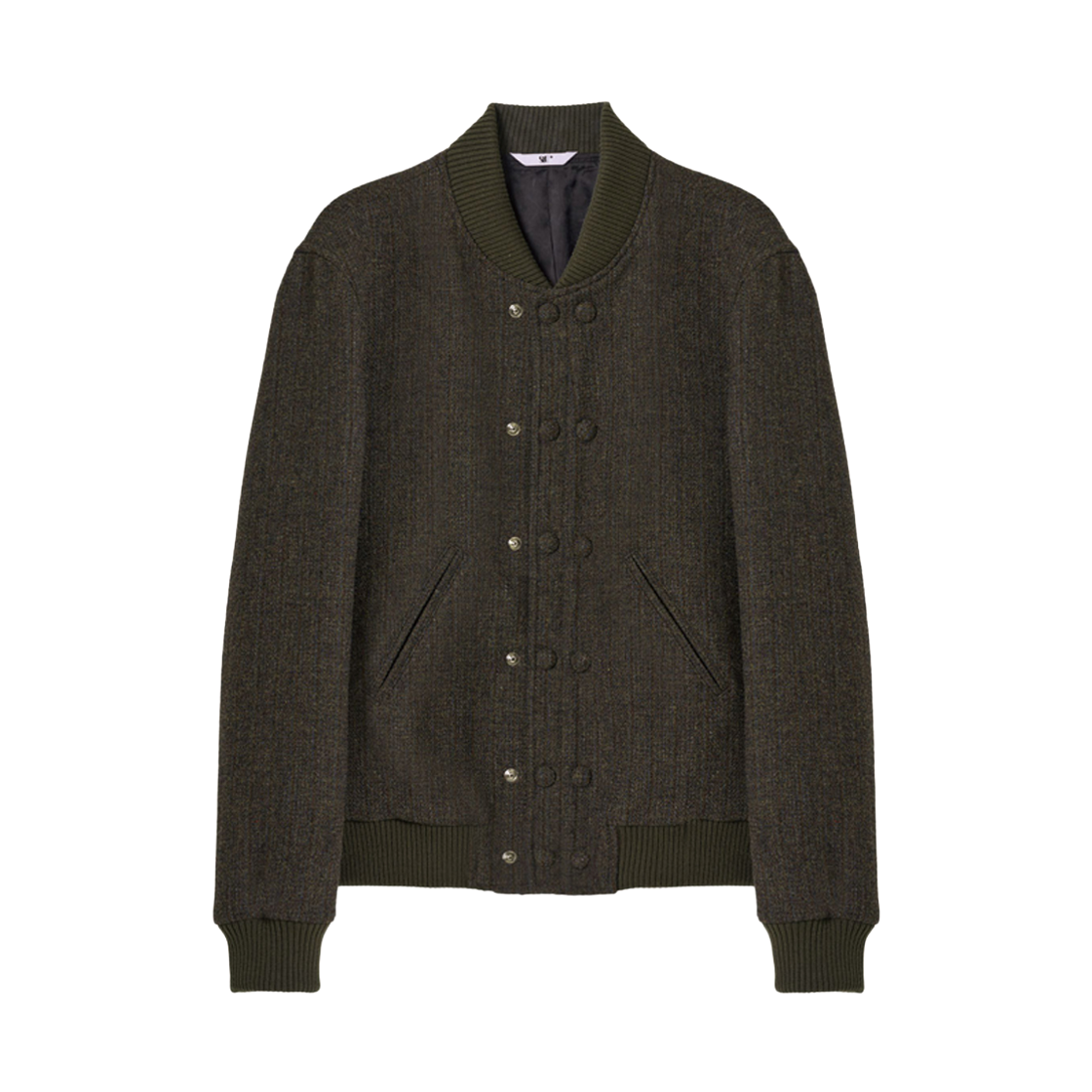 2601MSJKH2 [더블적립]STU Double Placket Varsity Jacket In Khaki