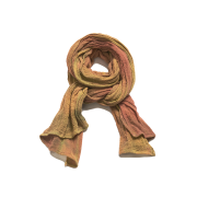 Sunday Ceremony Raw Natural Scarf - Vermilion Dyed