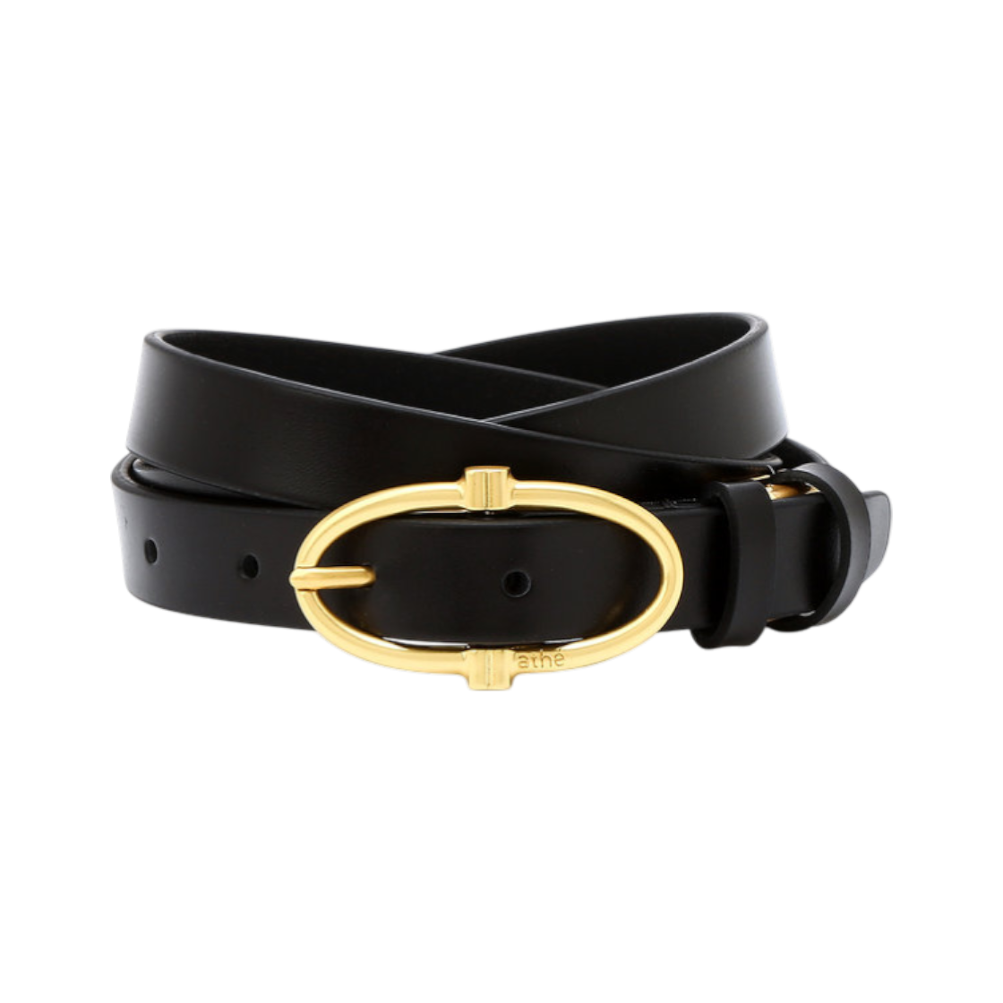 아떼 바네사브루노 액세사리 20MM 블랙 이태리 레더 벨트 (골드) 블랙(Athe Vanessabruno Acc 20Mm Black Italian Leather Belt (Gold) Black)