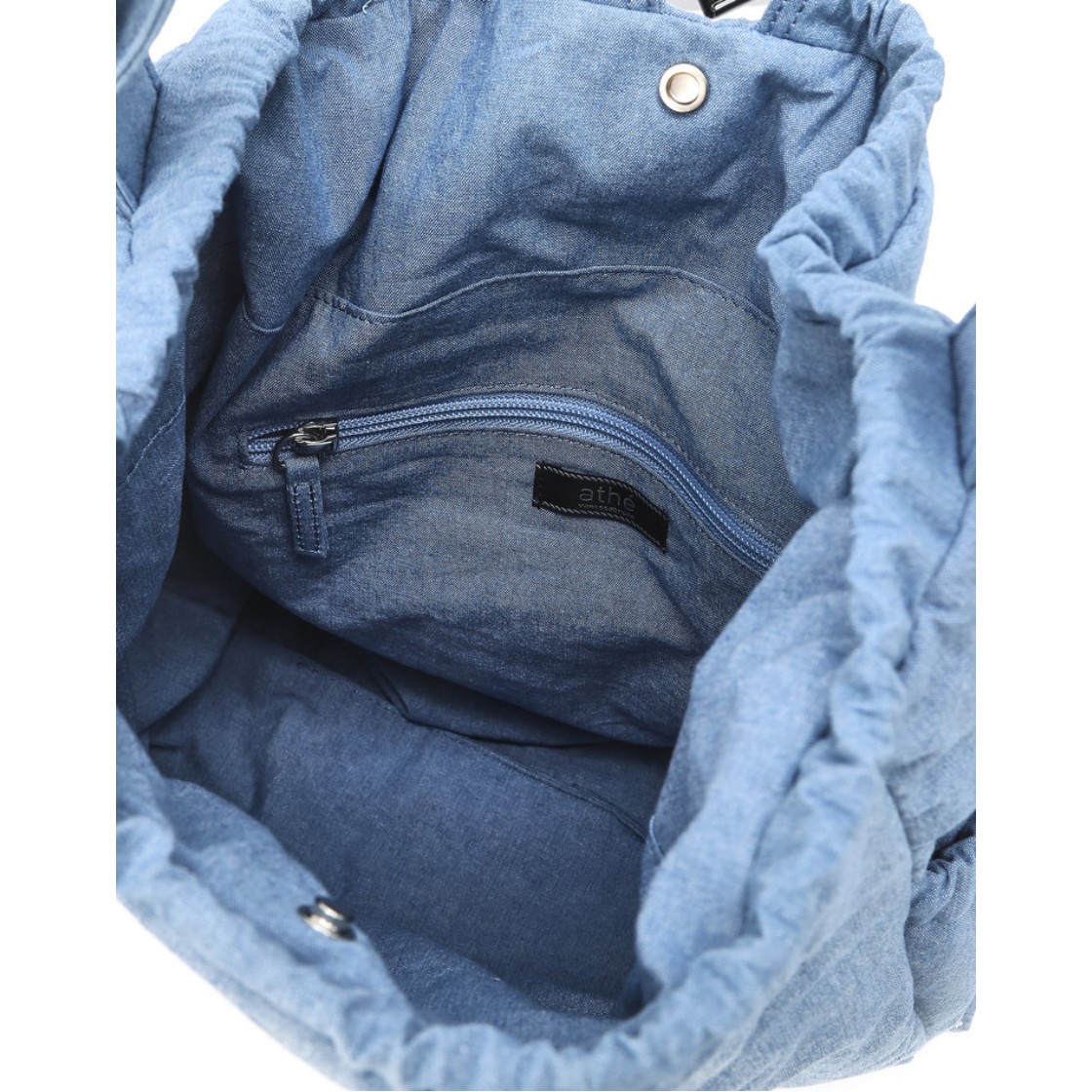 아떼 바네사브루노 액세사리 루반 데님 리본 백팩 겸 숄더백 S 블루(Athe Vanessabruno Acc Ruban Denim Ribbon Backpack & Shoulder Bag S Normal Blue) - 2