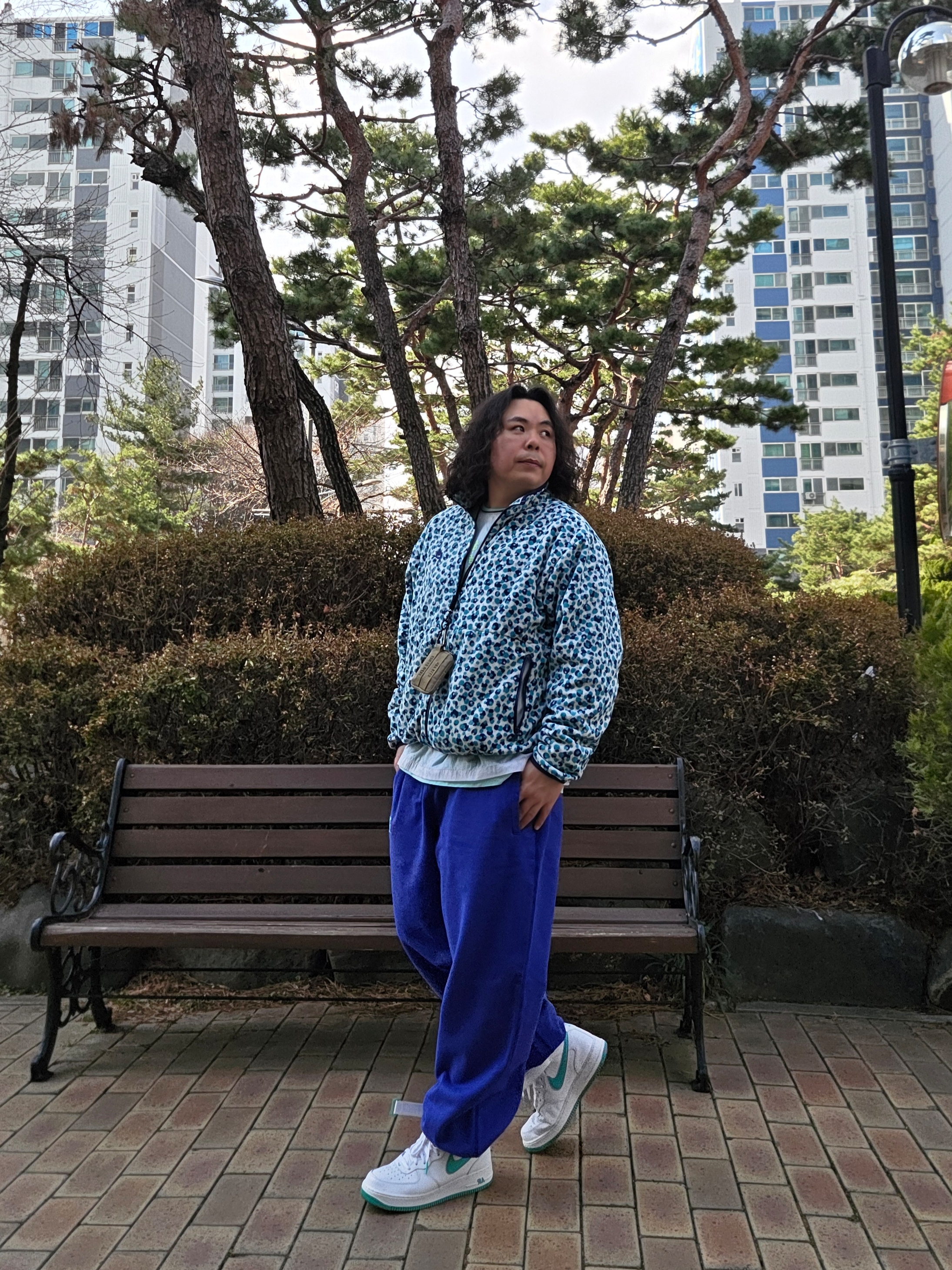 Nike Club Fleece+ Dot Pattern Jacket Mineral Teal - Asia, Nike Air Force 1 Mid '07 White Clear Jade 착용 스타일 - 1