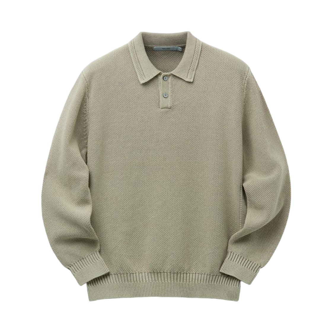 SAWAS26131BEX SERIES Garment Dyed Long Sleeve Polo Beige