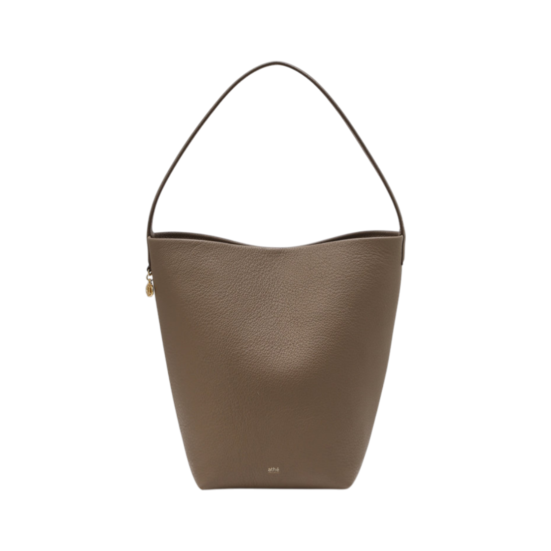 AABA6E200I3 Athe Vanessabruno Acc Panier Mocha Mousse Leather Panier Bucket Bag L Dark Beige