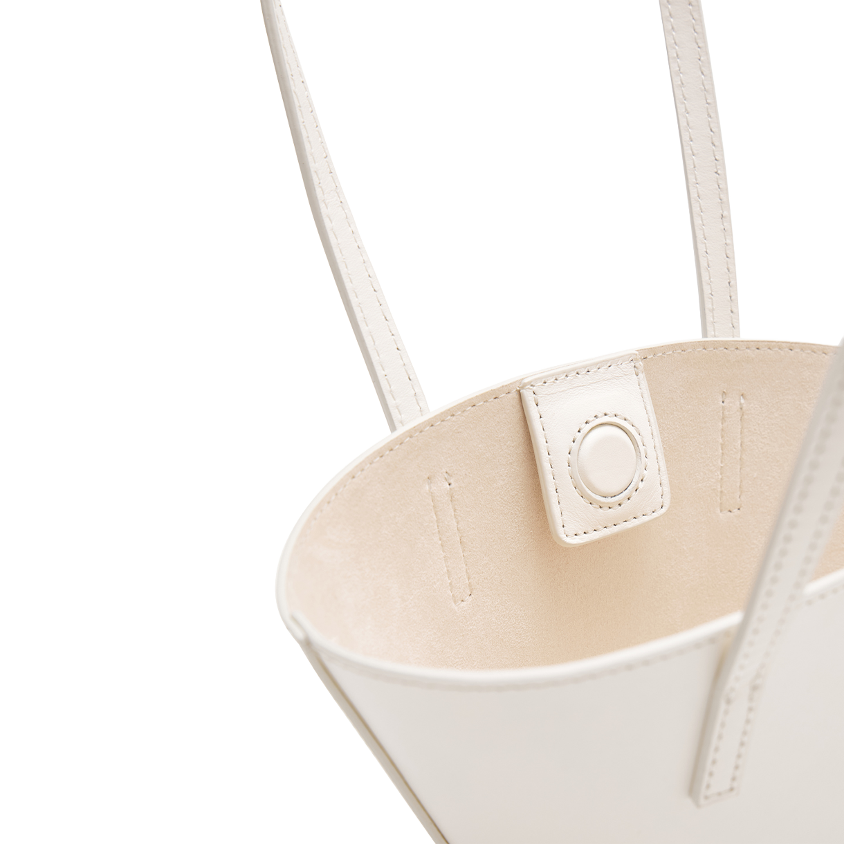 아모멘토 우먼 미니 레더 버킷 백 화이트 - 26SS(Amomento Women Mini Leather Bucket Bag White - 26SS) - 3