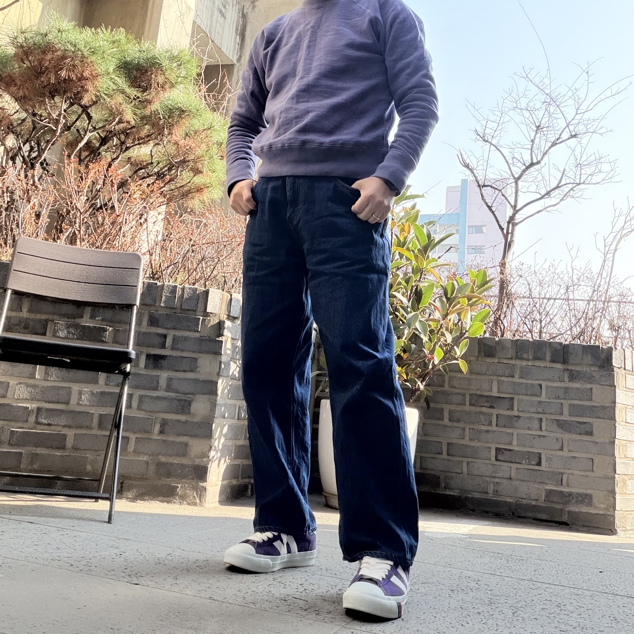 Toys McCoy Steve Mcqueen Sweat Long Sleeve Blue 착용 스타일