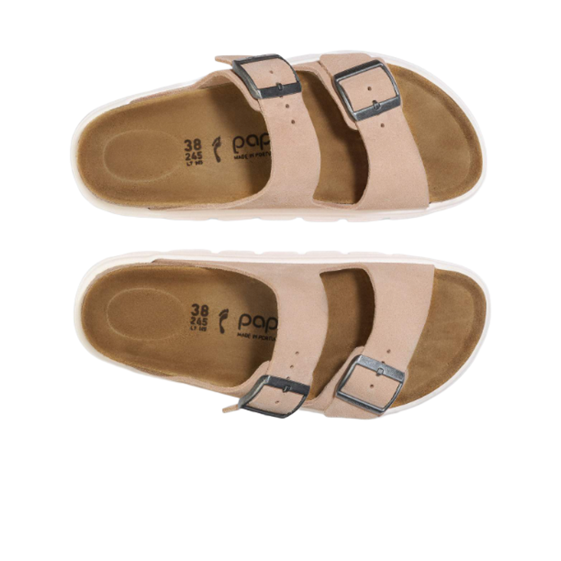 (W) 버켄스탁 아리조나 청키 스웨이드 레더 웜 샌드 - 내로우((W) Birkenstock Arizona Chunky Suede Leather Warm Sand - Narrow) - 2