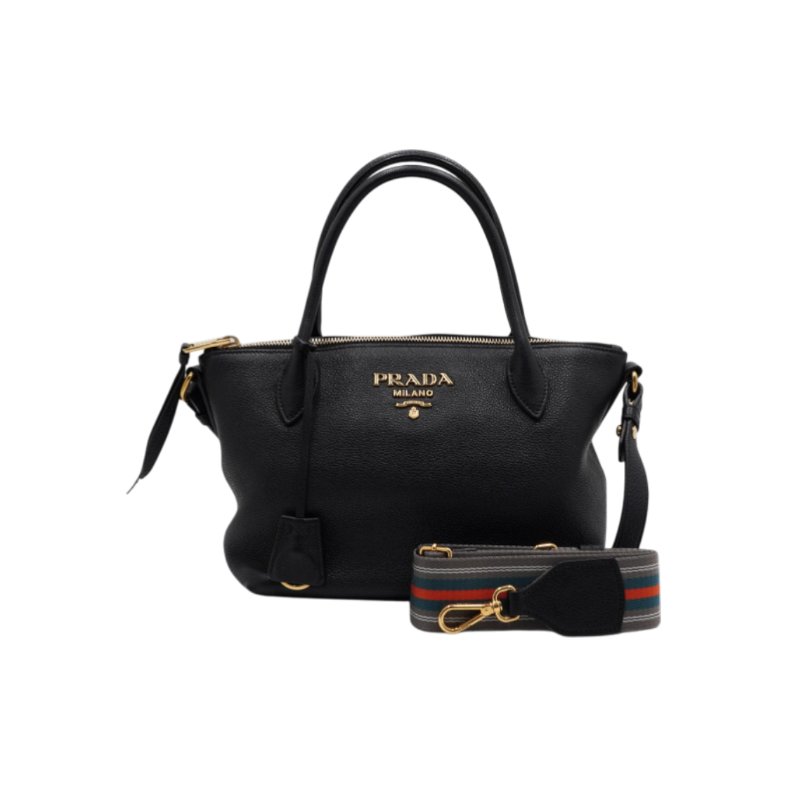 ITVU6MFMLESV Prada Vit.Daino Small Top Handle Tote & Shoulder Bag