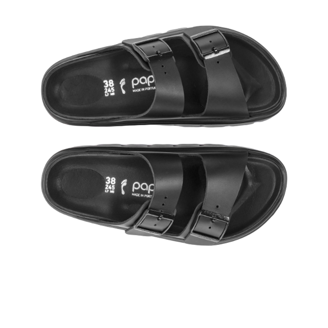 (W) 버켄스탁 아리조나 파필리오 청키 레더 블랙 - 내로우((W) Birkenstock Arizona Papillio Chunky Leather Black - Narrow) - 2