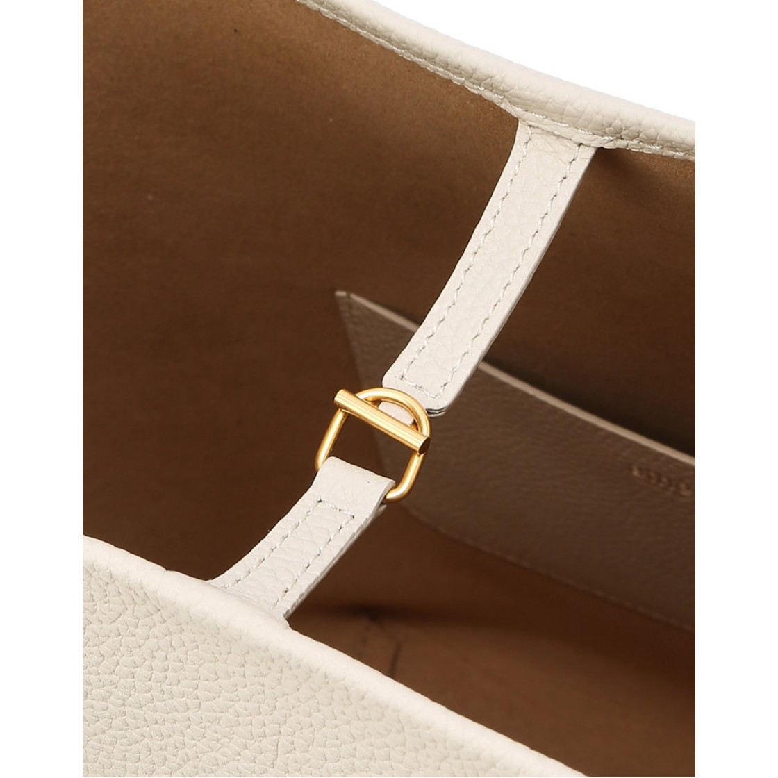 아떼 바네사브루노 액세사리 아이보리 레더 파니에 버킷백 L 아이보리(Athe Vanessabruno Acc Panier Ivory Leather Panier Bucket Bag L Ivory) - 3