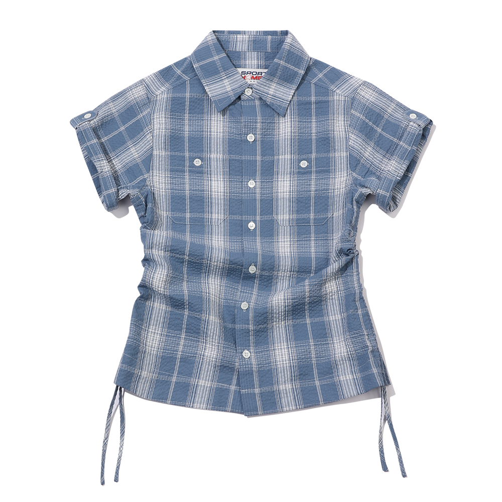 스포츠챔버 SC 스퀘어 체크 롤업 셔츠 블루(SPORT CHAMBER SC Square Check Roll-up Shirt BLUE) - 3