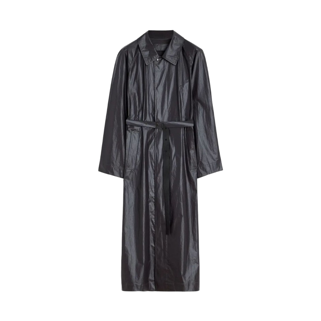 (W) 르메르 벨트 코트 애쉬 블랙((W) Lemaire Belted Coat Ash Black) - 1