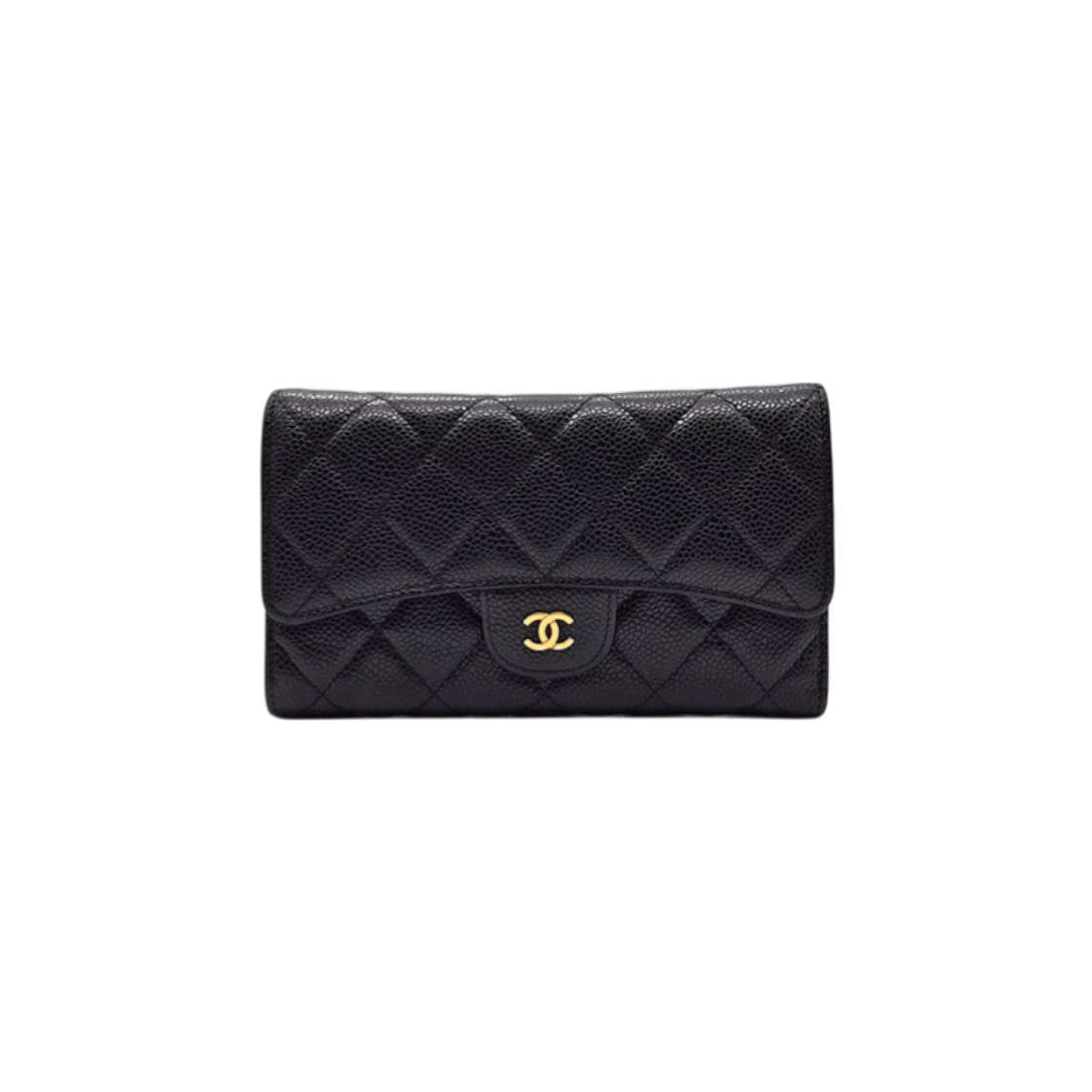 ITATFQHOBUCO Chanel Classic Caviar Flap Long Wallet