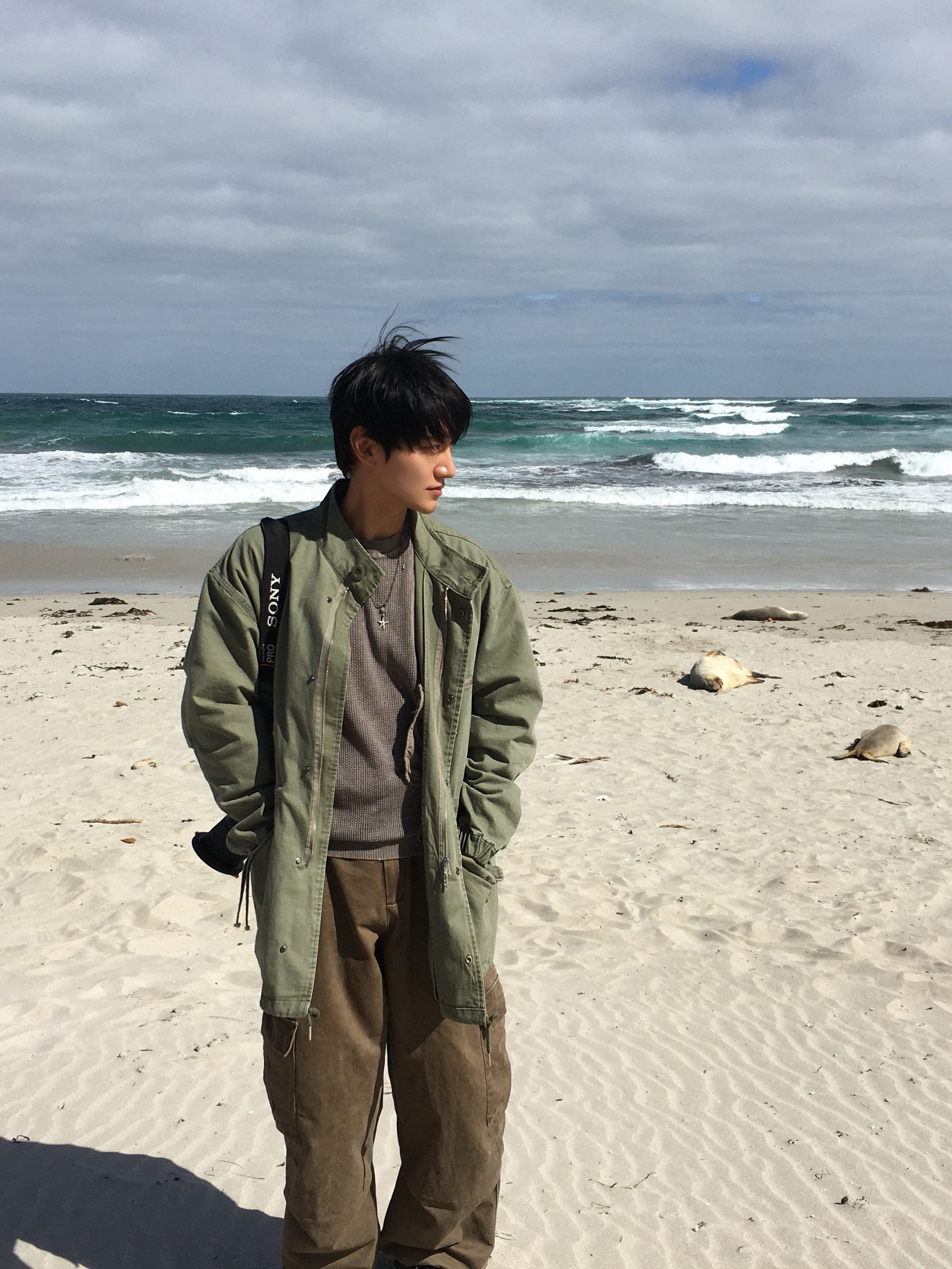 Noun Faded Filed Jacket Olive, noun Washed Cargo Pants Khaki 착용 스타일 - 6