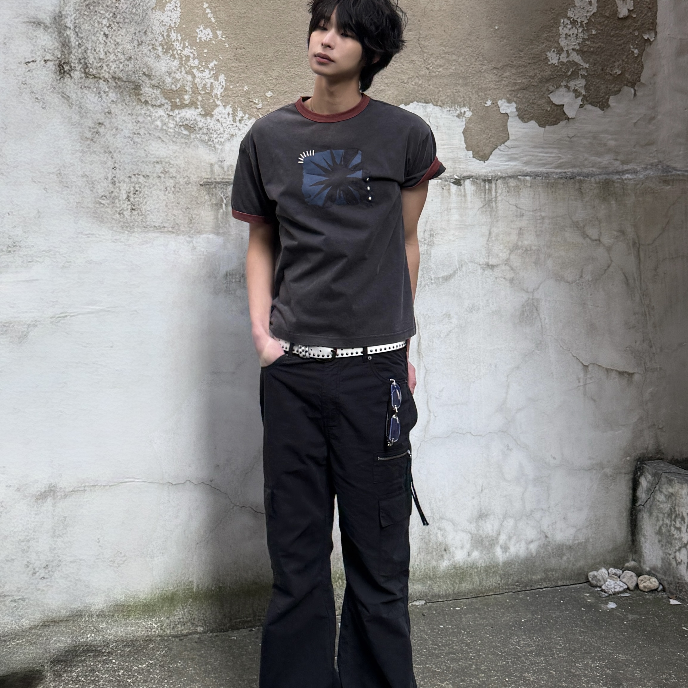 MAINBOOTH Cargo Bootcut Pants BLACK 착용 스타일 - 3