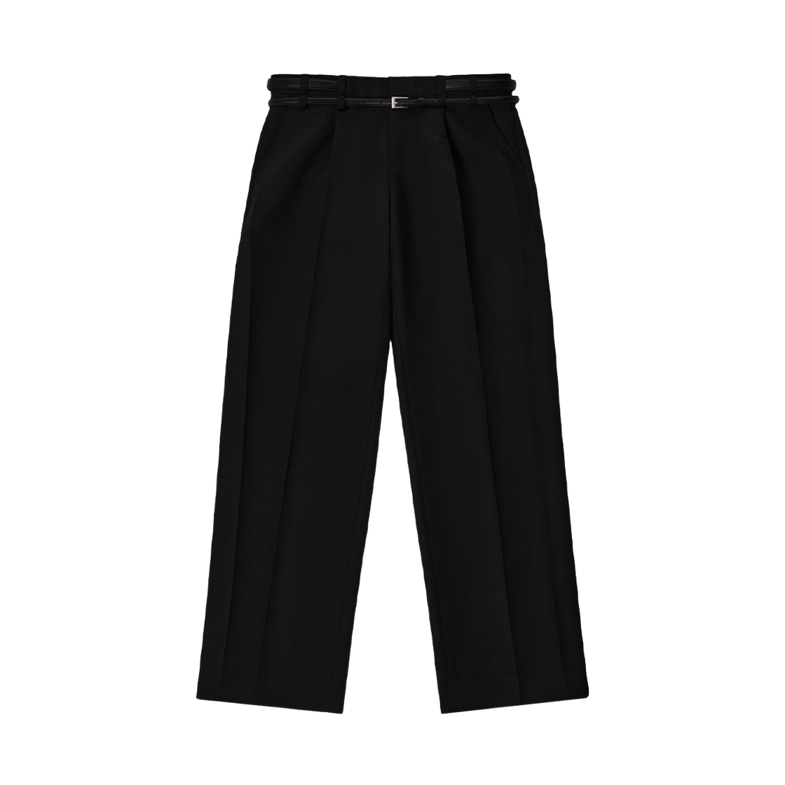 에스티유 크리즈 더블 벨트 슬랙스 인 블랙(STU Crease Double Belt Slacks In Black)