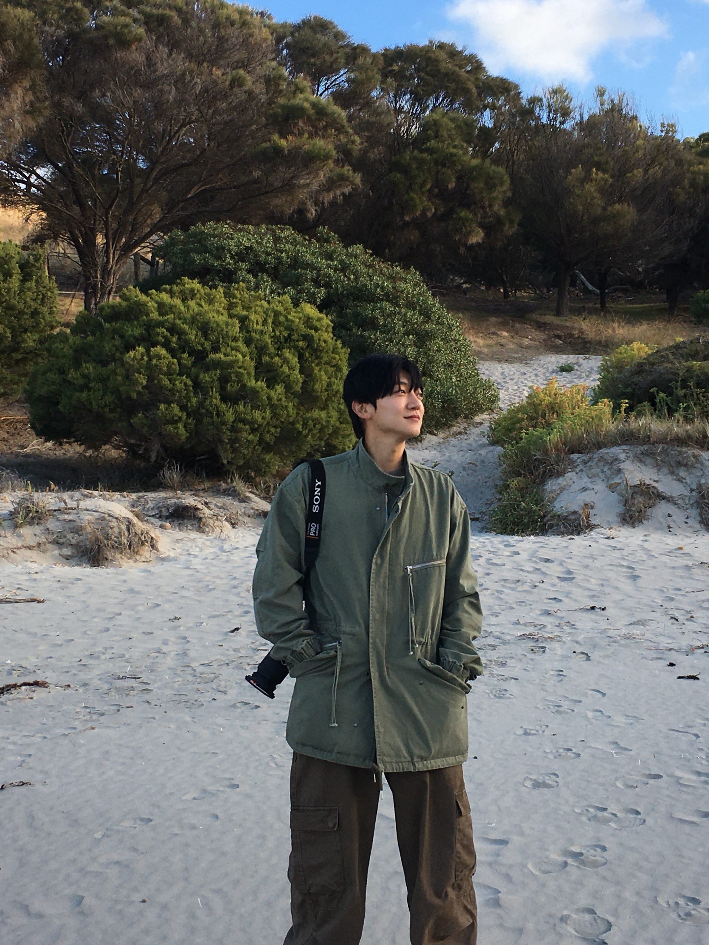 Noun Faded Filed Jacket Olive, noun Washed Cargo Pants Khaki 착용 스타일 - 2