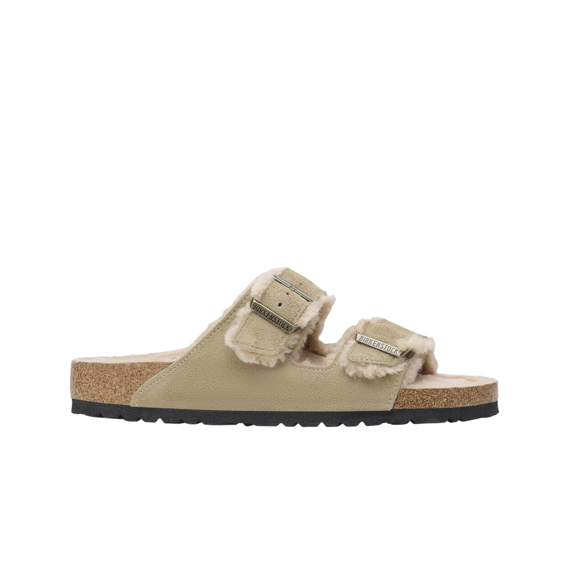 1028226 Birkenstock Arizona Shearling Suede Leather Taupe - Regular