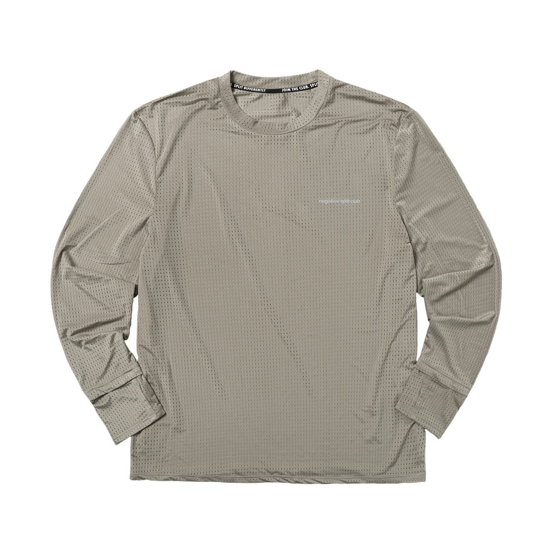 26SSTLT02SM negative split club Air Vent Solid Finger Watchhole Long Sleeve Cement Beige