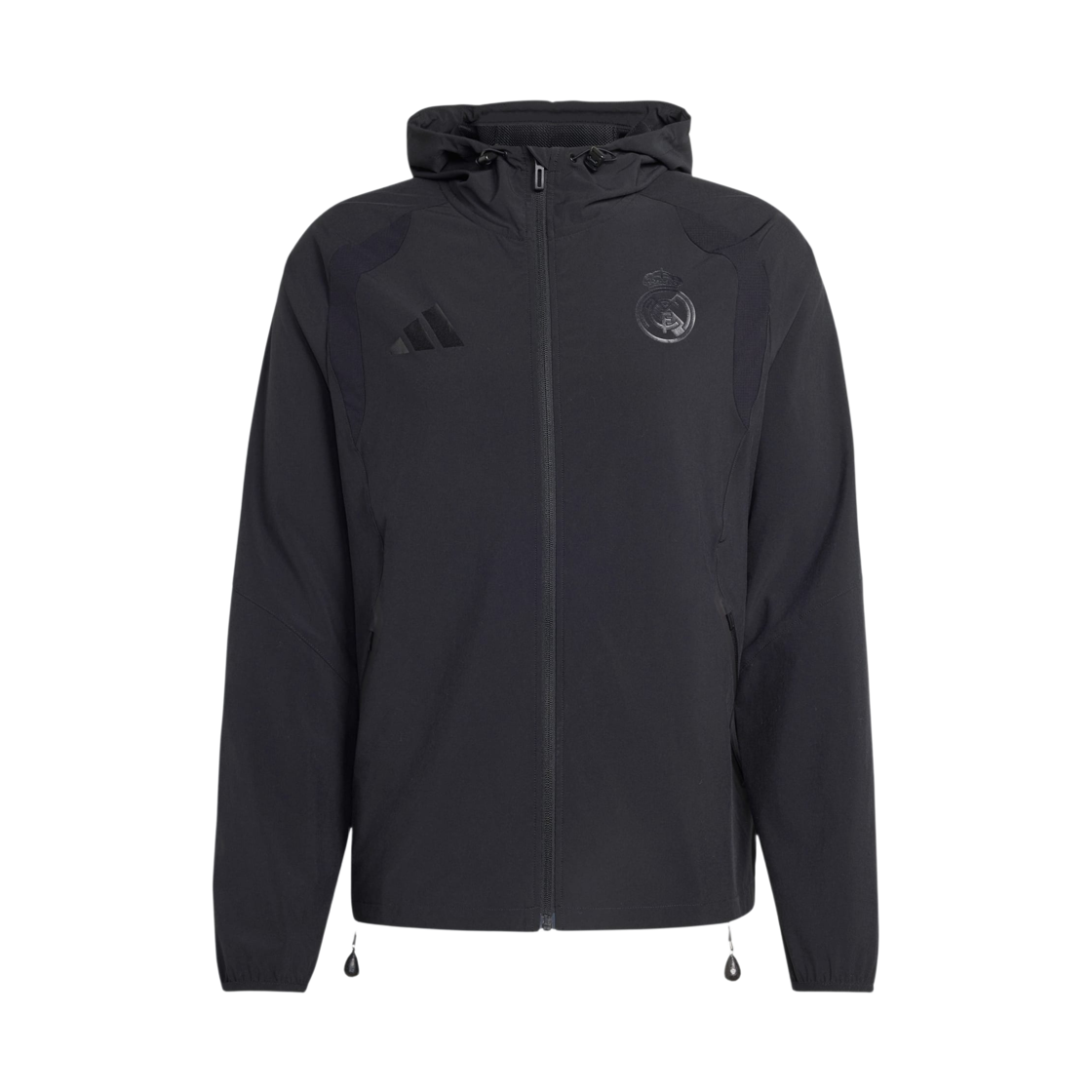 아디다스 레알 마드리드 트래블 풀 집 윈드브레이커 블랙 - KR 사이즈 (논 마킹 버전)(Adidas Real Madrid Travel Full Zip Windbreaker Black - KR Sizing (Non Marking Ver.))