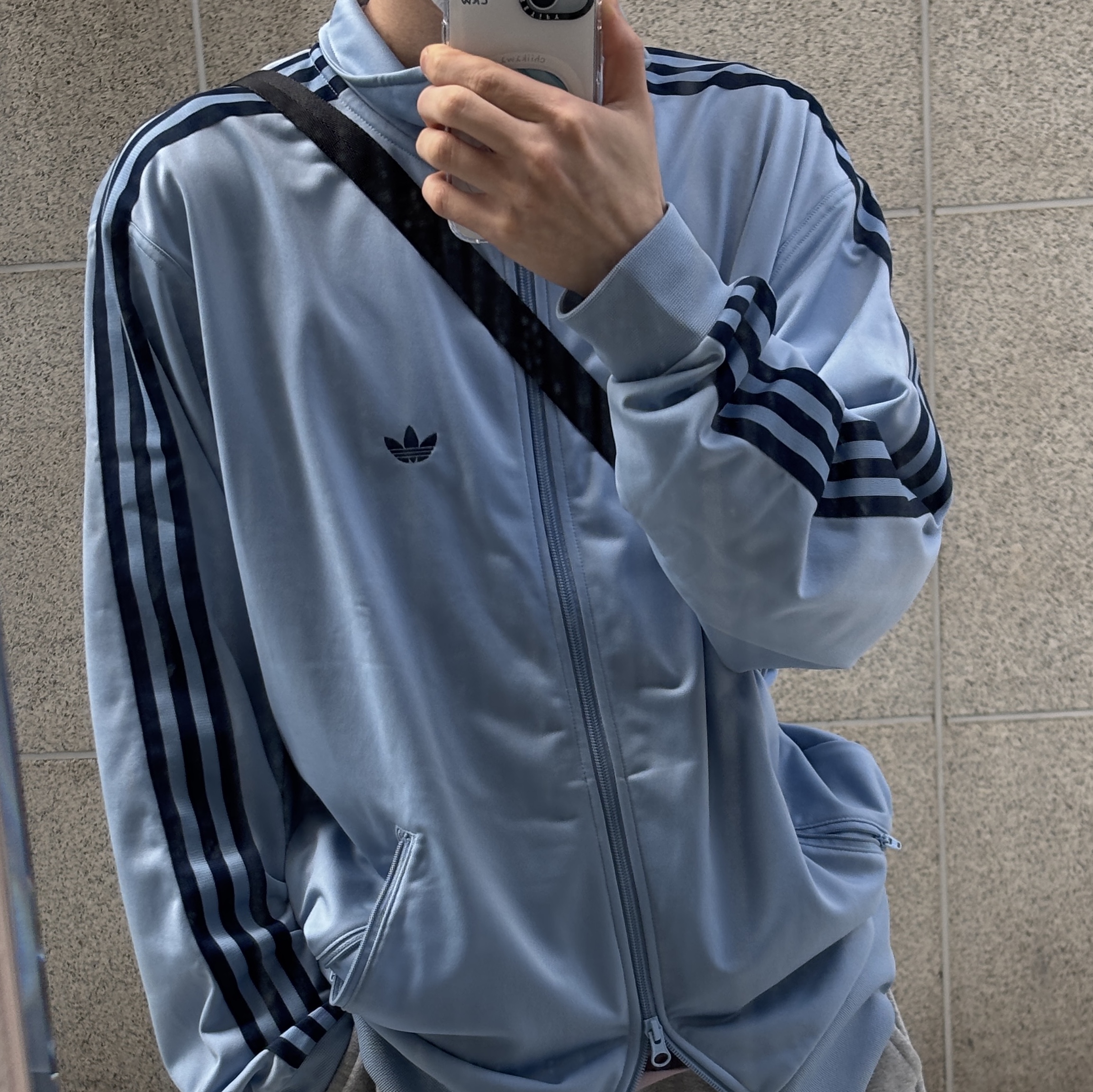 Adidas Beckenbauer Track Top Ambient Sky - KR Sizing 착용 스타일 - 2