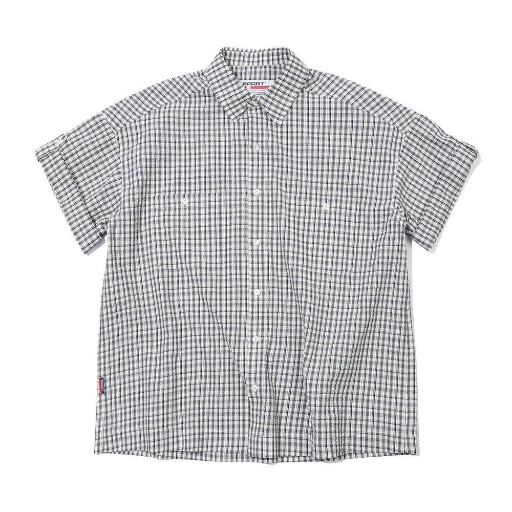 [트리플적립] 스포츠챔버 SC 스퀘어 체크 롤업 셔츠 화이트([트리플적립] SPORT CHAMBER SC Square Check Roll-up Shirt WHITE)