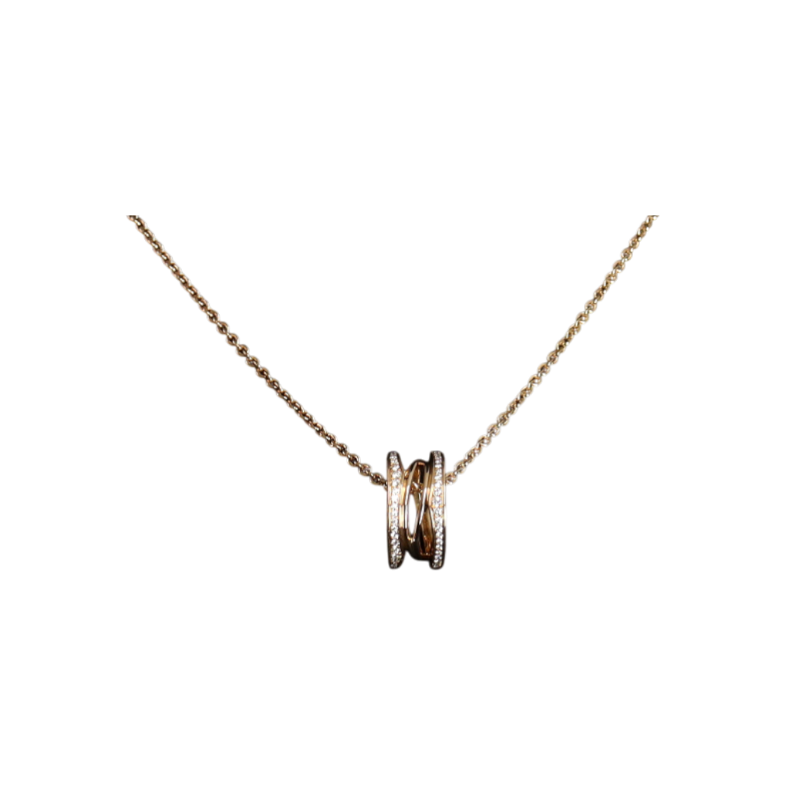 IT3CQ39IP2DV Bulgari 354195 18K Rose Gold 0.33 Carat B.zero1 Necklace