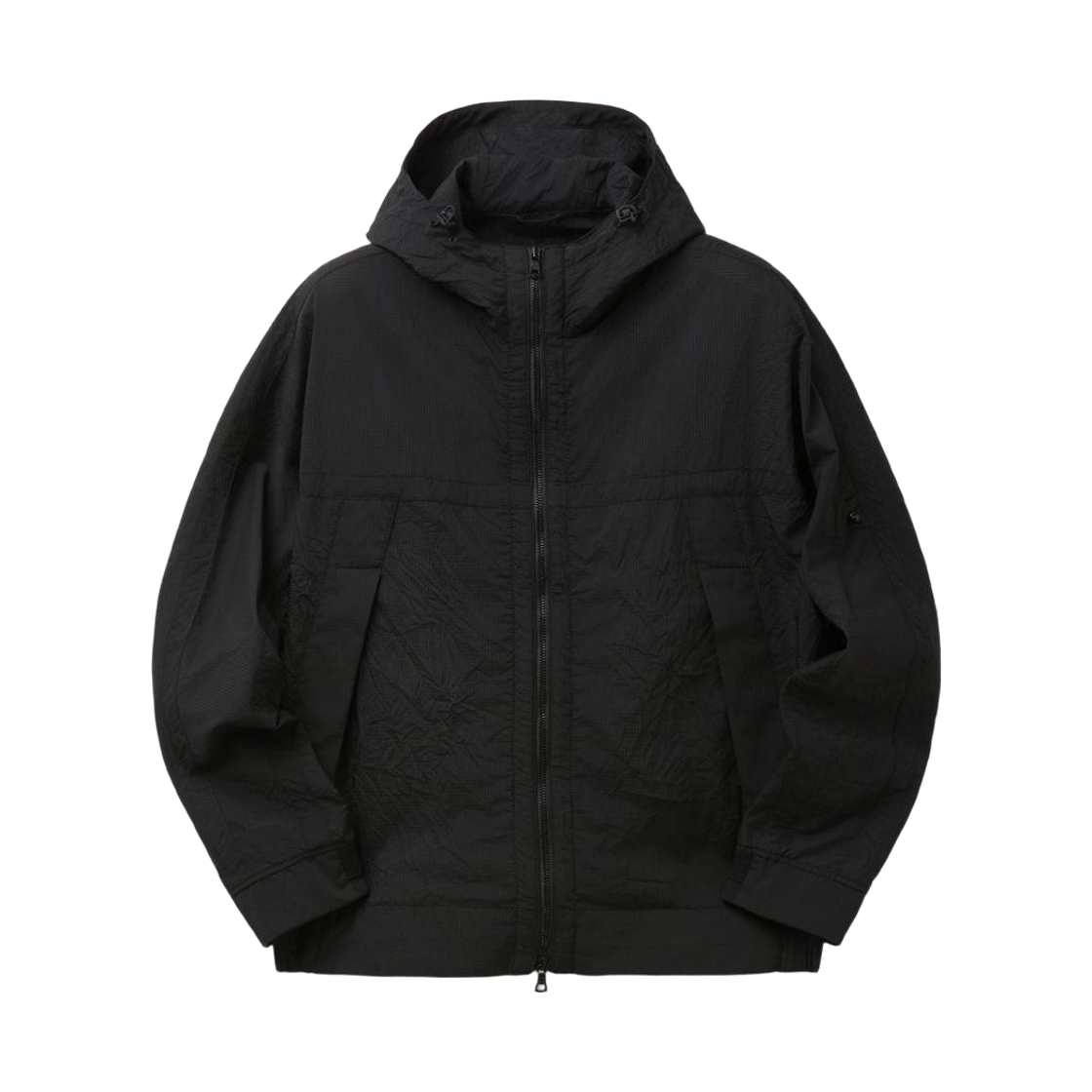 시리즈 셋업 크리즈 후드 집업 블랙(SERIES Set-Up Crease Hood Zip-Up Black)