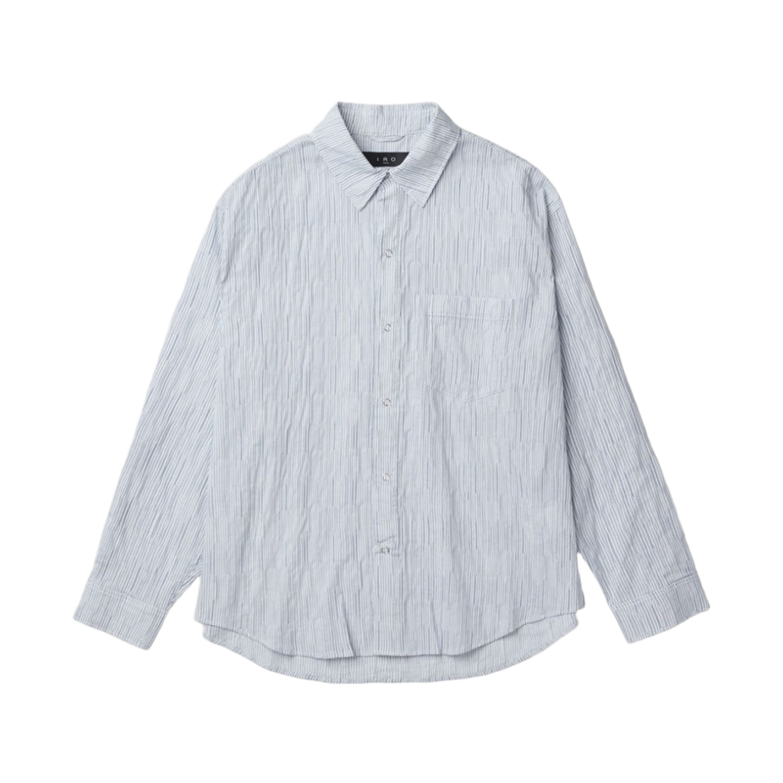 IQSFM26705BKP IRO Zephyr Stripe Crease Long Sleeve Shirt Pattern Black