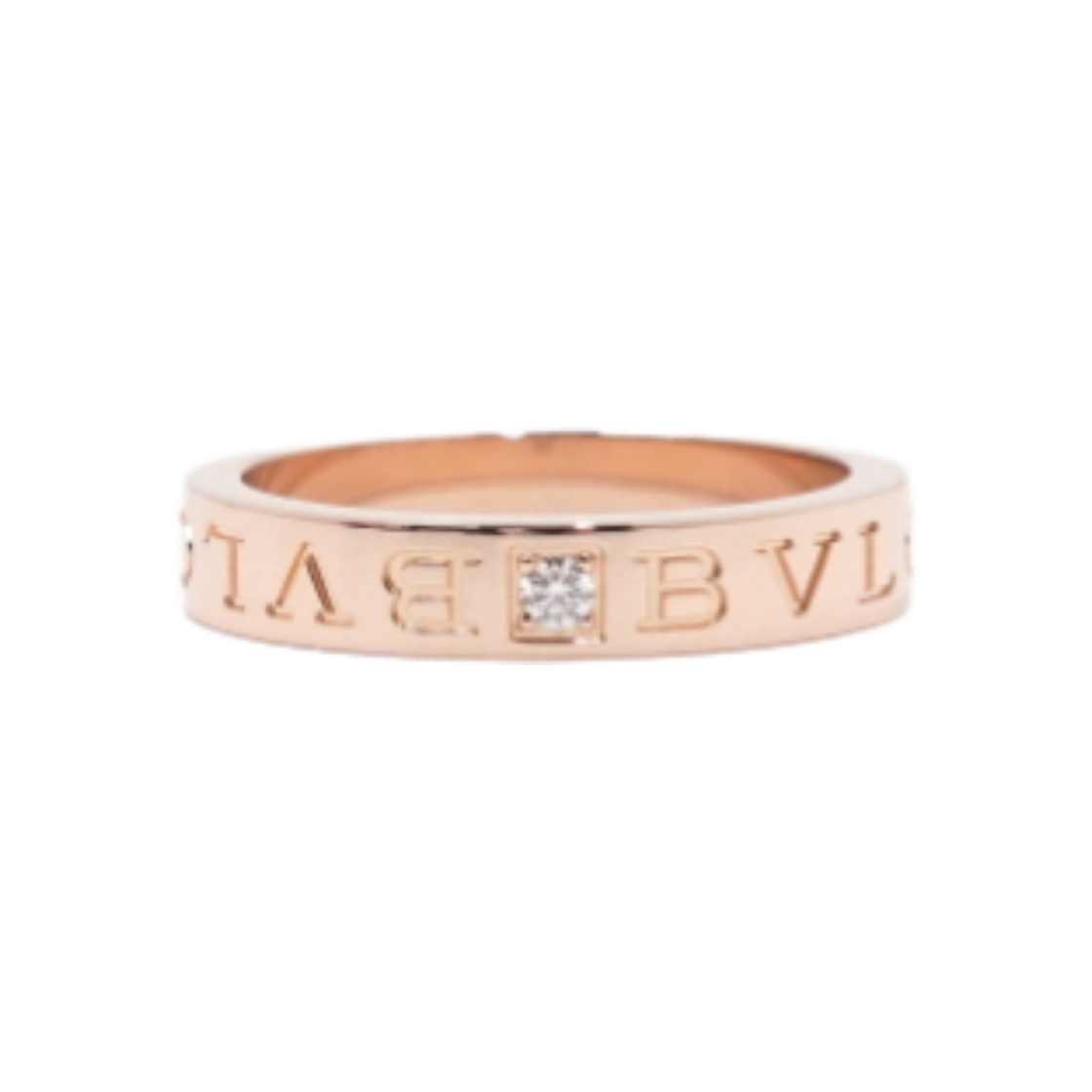 ITOUAJ952Q3G Bulgari 341829 18K Rose Gold 0.04ct Diamond B.zero1 Essential Band Ring - Size 17, 18