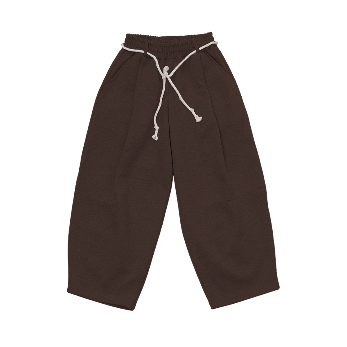 어레이드 컴바인 커브드 다트 스웻 팬츠 브라운(Arrayed Combine Curved Dart Sweat Pants Brown)