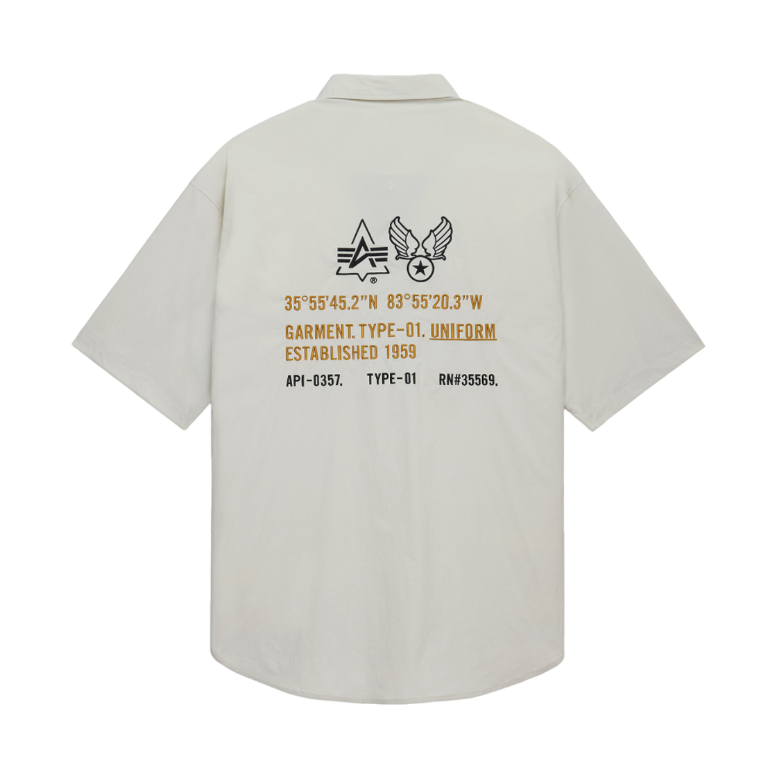 알파 인더스트리 SS 퍼티그 릴랙스드 데코 셔츠 듄 화이트(ALPHA INDUSTRIES SS Fatigue Relaxed Deco Shirt Dune White) - 3