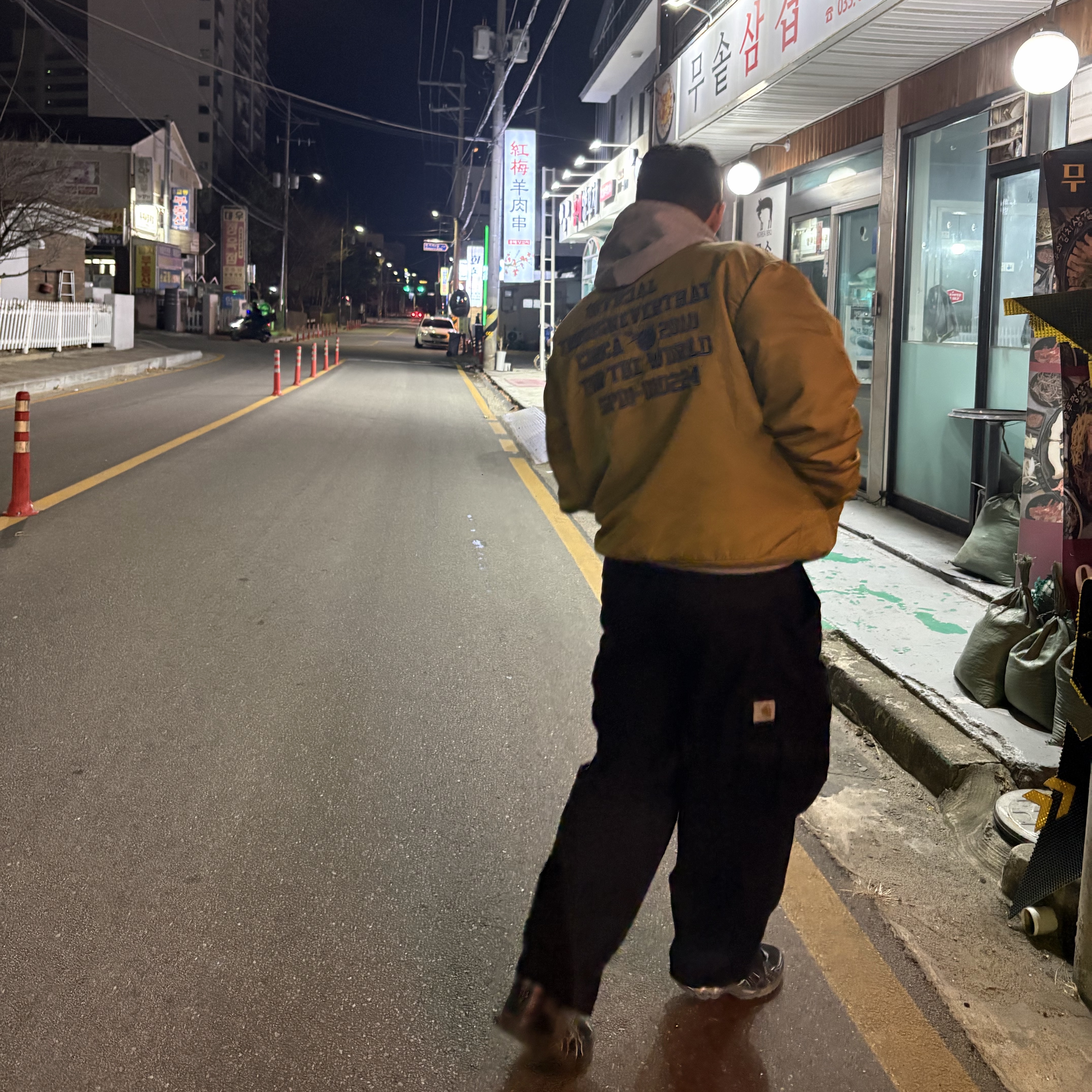 Carhartt WIP Cole Cargo Pants Black Garment Dyed 착용 스타일