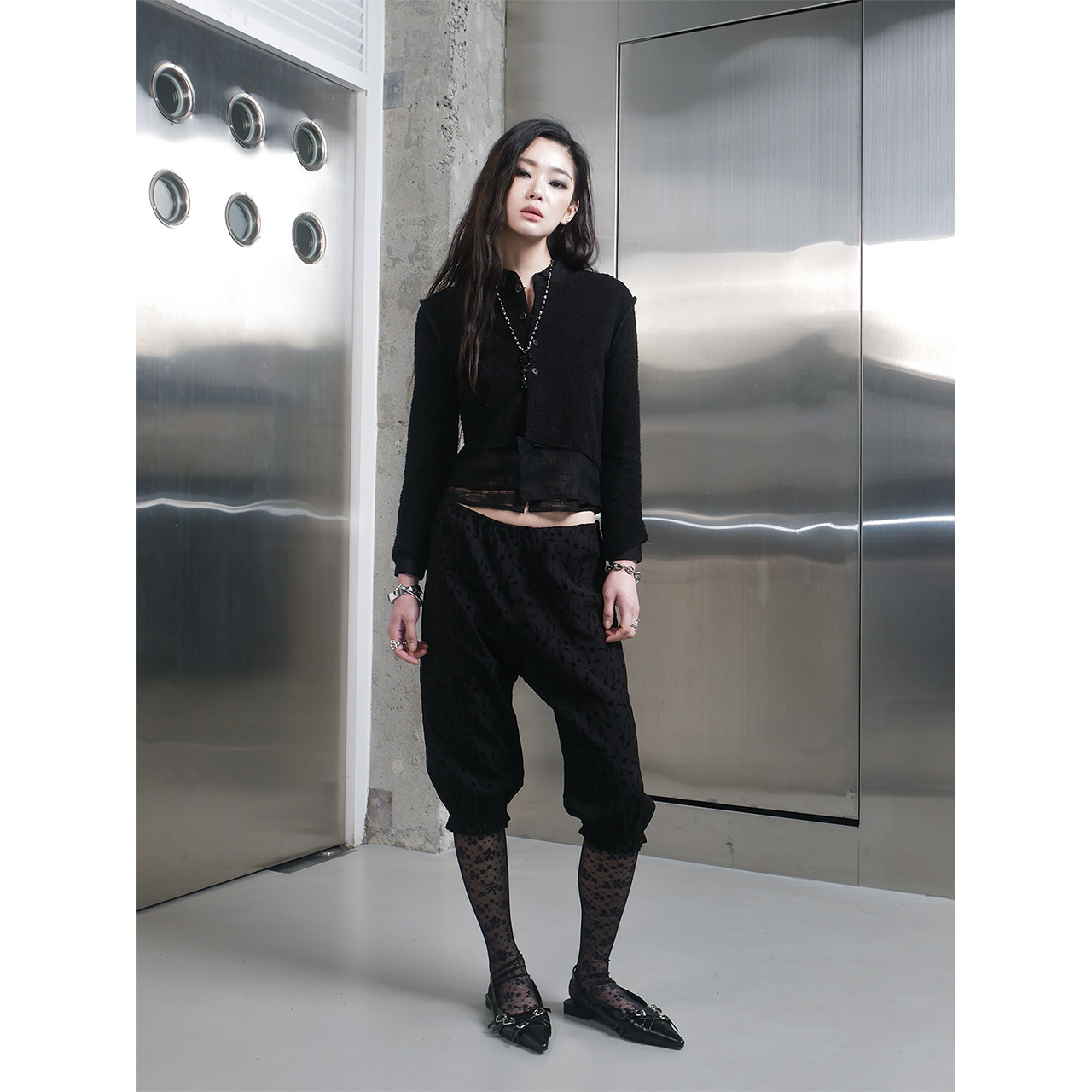 스틸레써디 플로럴 볼륨 팬츠 블랙(Still Lethardy Floral Volume Pants Black) - 6