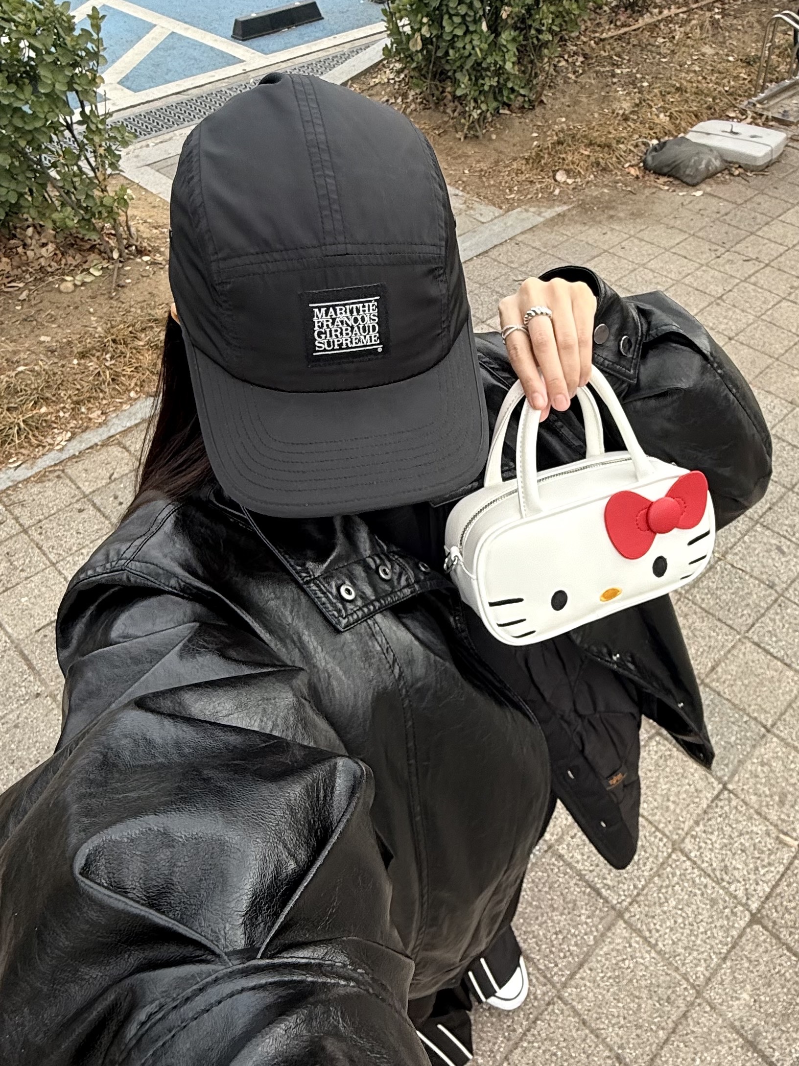 Supreme x Marithe Francois Girbaud Sport Camp Cap Black - 25SS, CDG x Alpha Industries Liner Jacket Black 착용 스타일 - 1