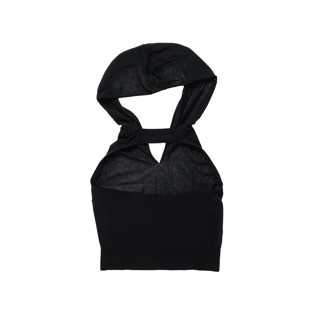 퍼버즈 우먼 크롭 후디 니트 탑 블랙 - 26SS(Perverze Women Cropped Hoodie Knit Top Black - 26SS) - 2