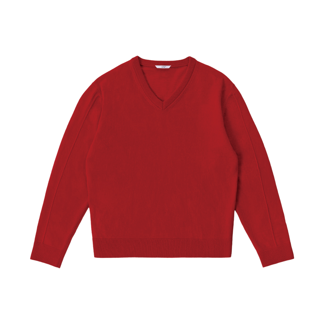 에스티유 핀턱 브이넥 니트 인 레드(STU Pin Tuck V-Neck Knit In Red)