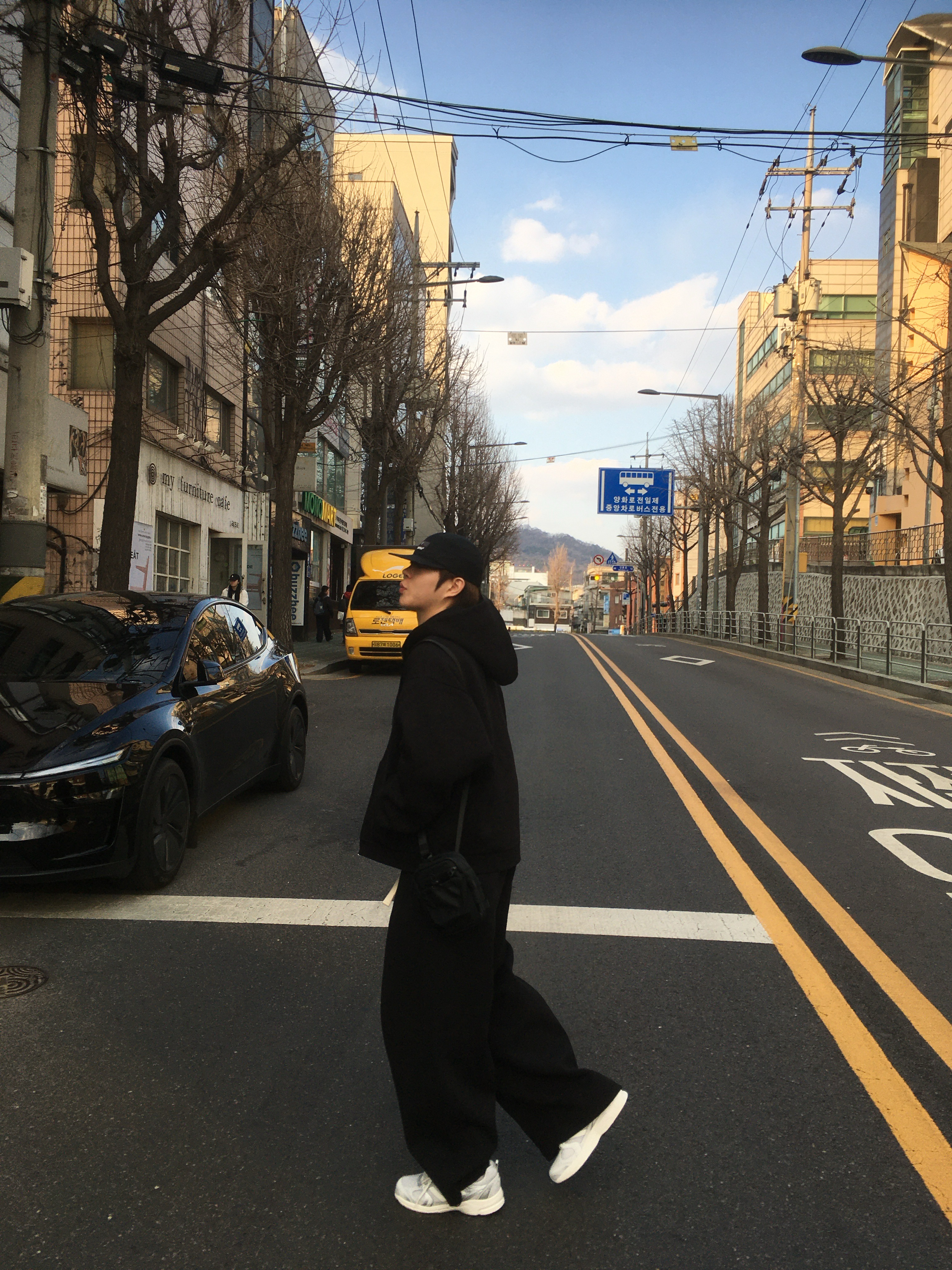 Nonnod Scuba Zip Hoodie Black, Nonnod Scuba Pajama Pants Black 착용 스타일 - 4