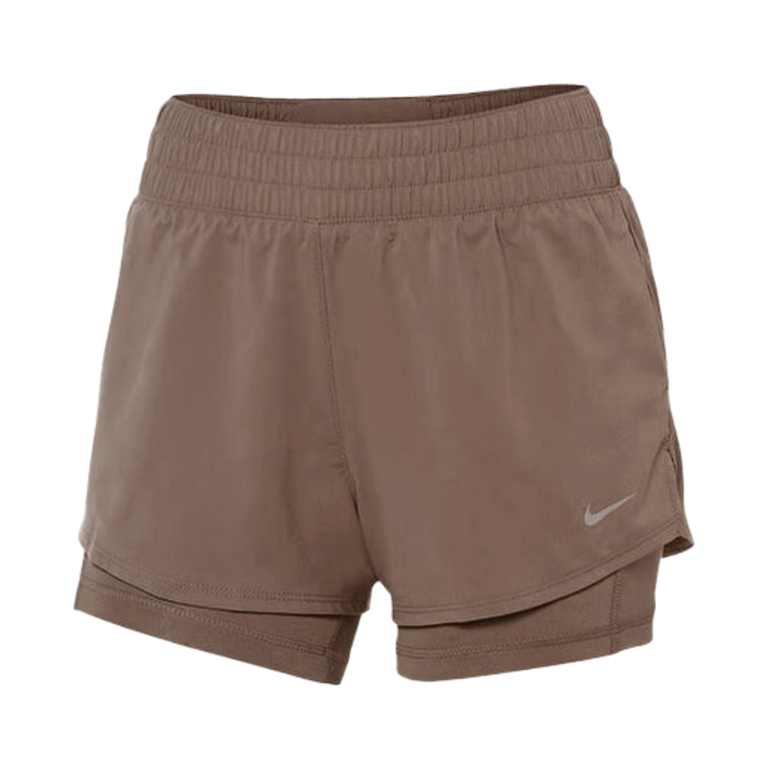 DX6013-233 (W) Nike Dri-Fit One Mid Rise 3 Inch 2-In-1 Shorts Mink Brown - Asia
