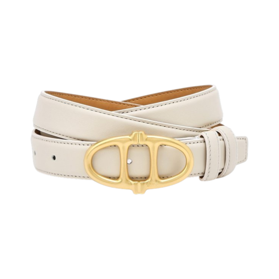 AABE6E003IV Athe Vanessabruno Acc 25Mm Ivory Matte Leather Double-A Belt (Gold) Ivory