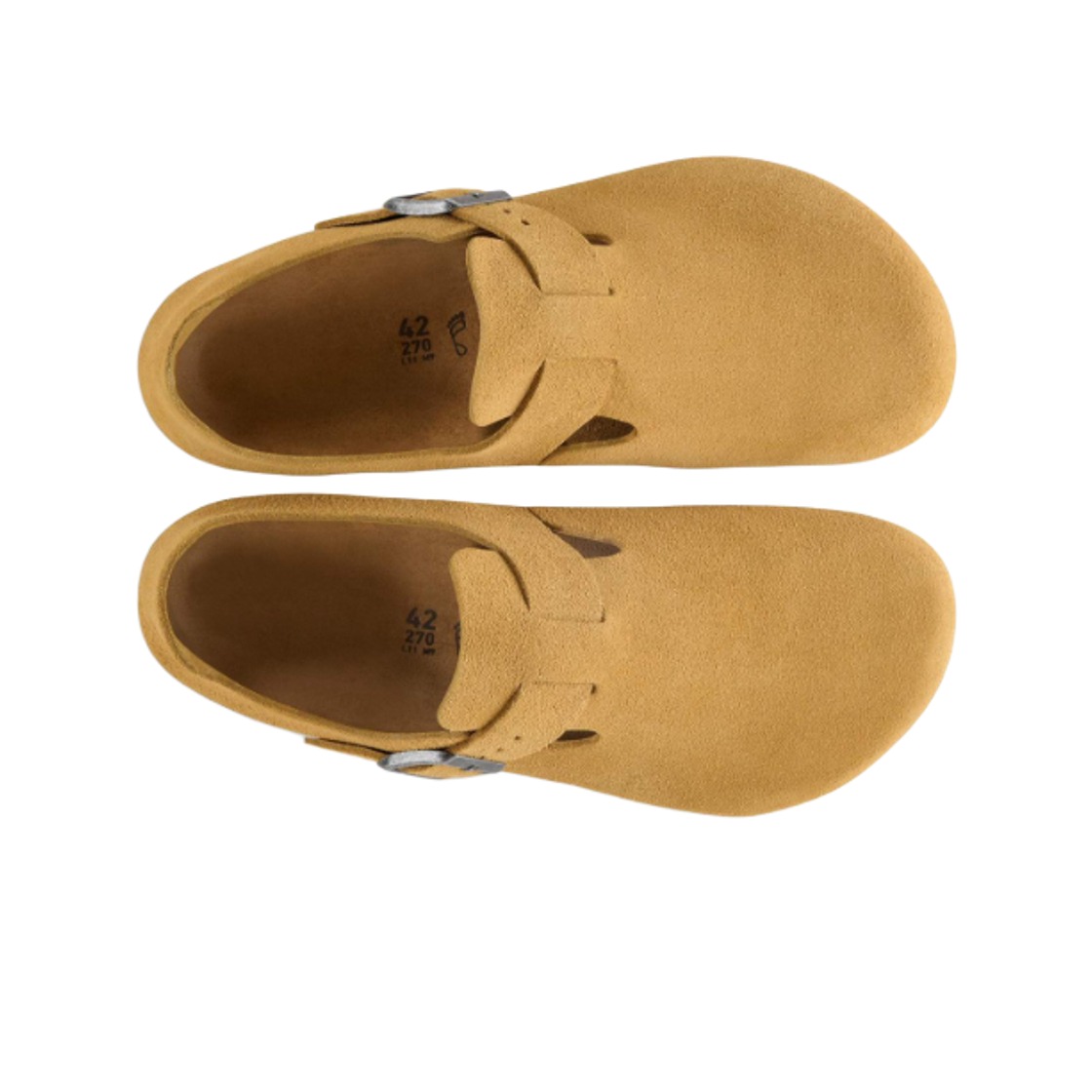 (W) 버켄스탁 런던 스웨이드 레더 코르크 브라운 - 내로우((W) Birkenstock London Suede Leather Cork Brown - Narrow) - 2
