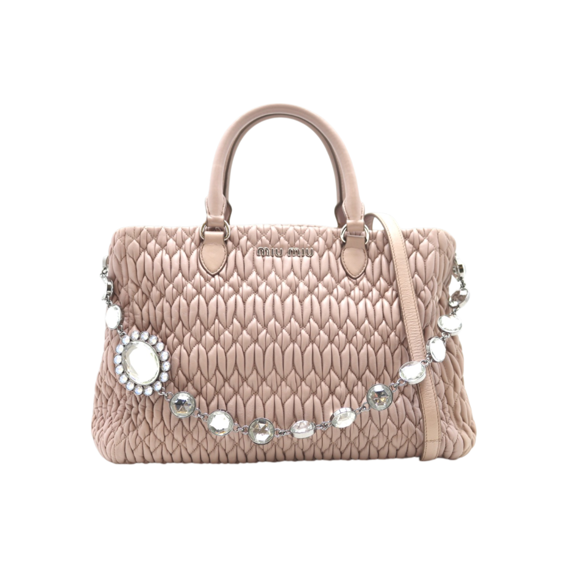 미우미우 마틀라세 나파 크리스탈 2WAY백 RN0958(Miu Miu Matelasse Nappa Crystal 2-Way Bag RN0958)
