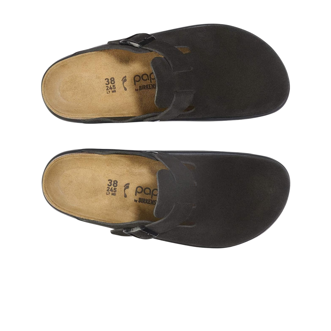 (W) 버켄스탁 보스턴 청키 스웨이드 레더 블랙 - 내로우((W) Birkenstock Boston Chunky Suede Leather Black - Narrow) - 2